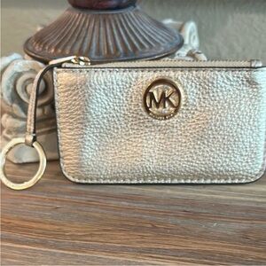 Michael Kors Fulton Metallic Gold Keychain Pouch